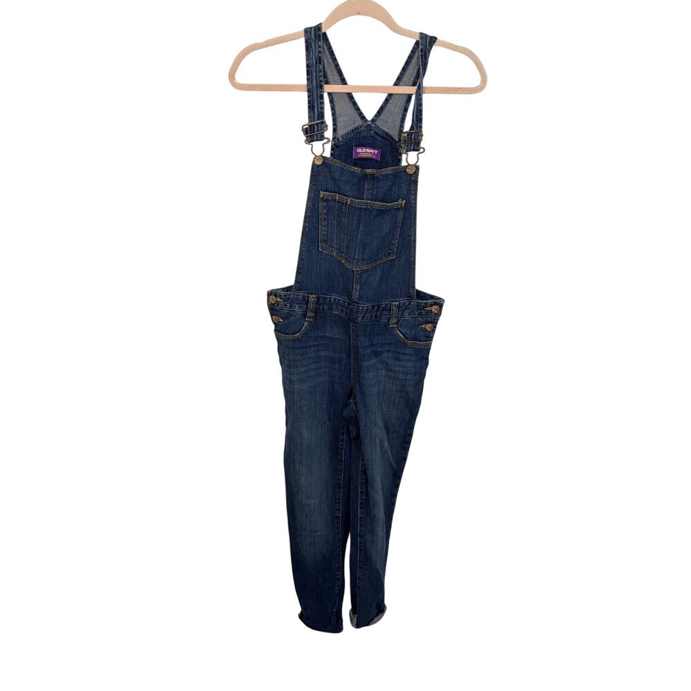 Vintage Old Navy Straight Dark-Wash Jean Girls Overalls Cottage Farm Kidcore